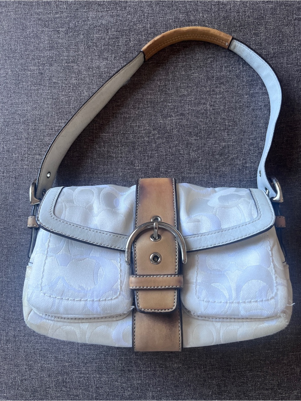 Vintage Y2K Coach Soho Flap with Pockets. Optic Signature Jacquard